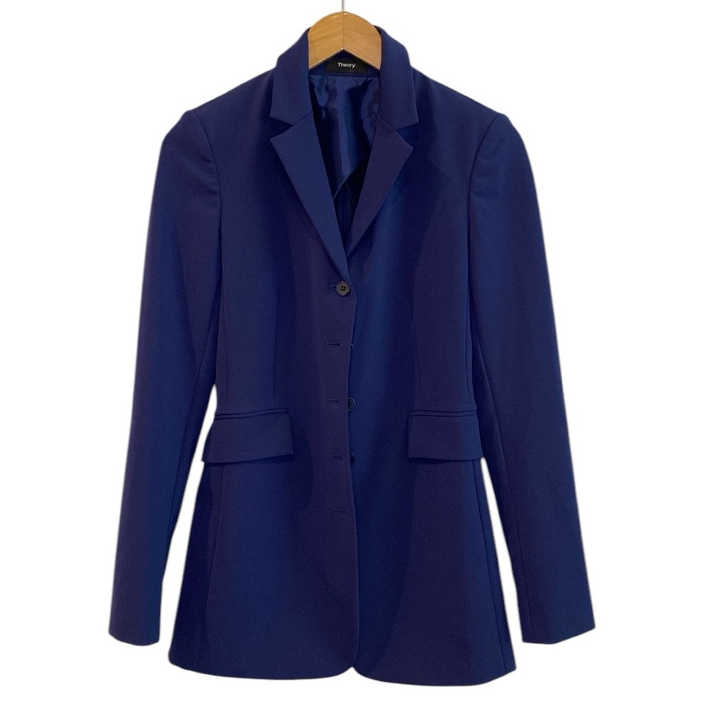 Theory Perform Tech Skinny Blue Women's Blazer 2